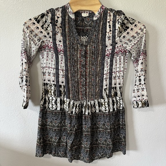 Anthropologie Dresses & Skirts - Anthropologie Tiny Dress Womens Small Gaina Floral Drop Waist Long Sleeve‎ Boho